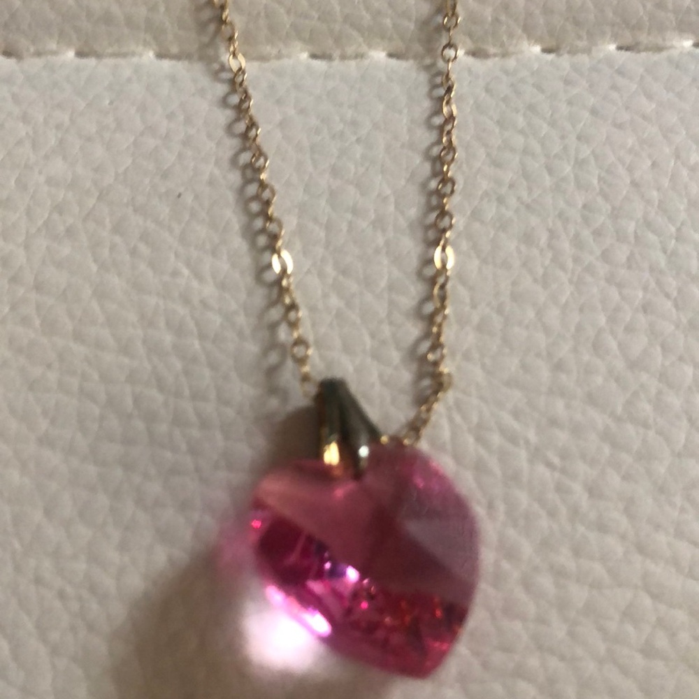Genuine crystal heart 🩷necklace hand crafted